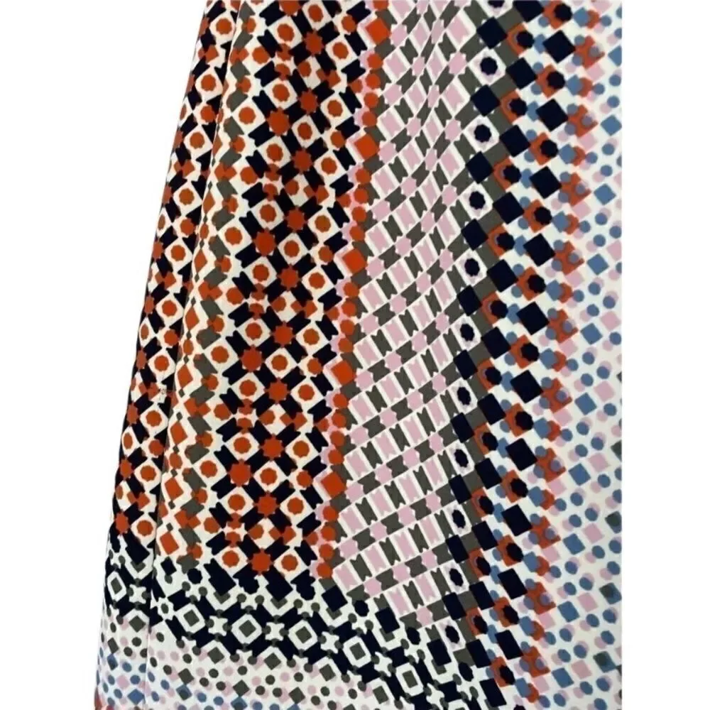J. Crew women’s lined pencil skirt/pink Geo multishaped design / 4
